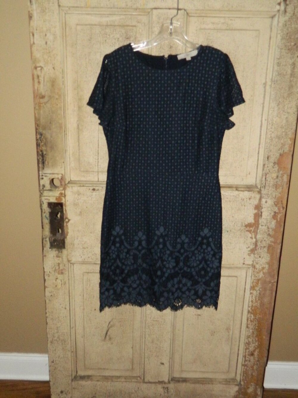 LOFT Lace Overlay Career Dress Sz 8 (O-13)